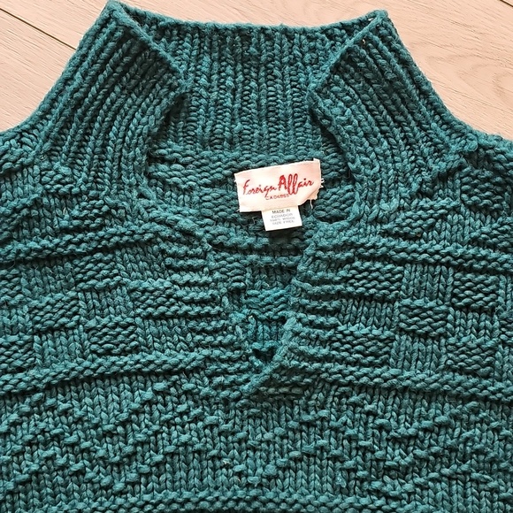 Wool Fishermancore Pattern Knit Chunky Wool Oversized Sweater "One Size" - Picture 3 of 14